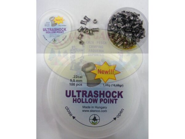 Balines mod.Ultrashock Hollow Point cal. 5,5mm marca Skenco